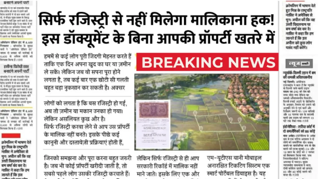 जमीन रजिस्ट्री के नए नियम
